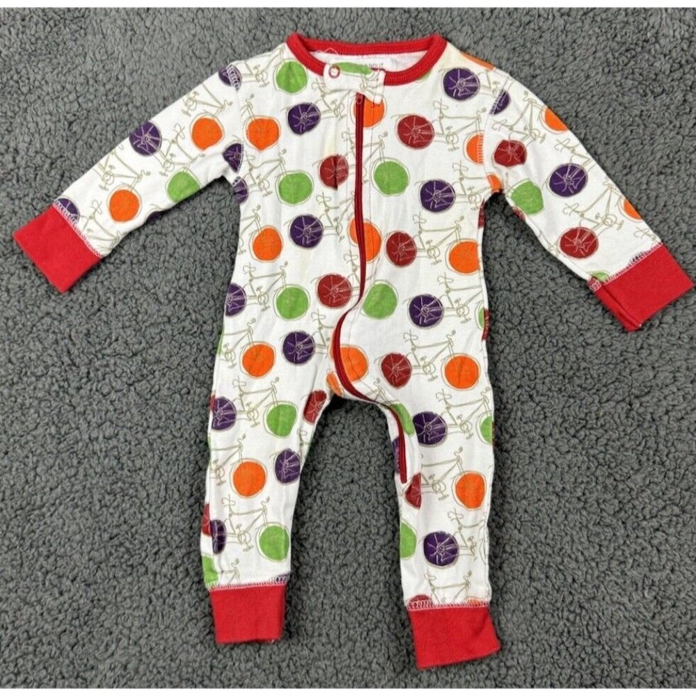Sweet Peanut Baby 0-3 Unisex Organic Sleeper Red Bicycle Dot Bike Cycling Infant